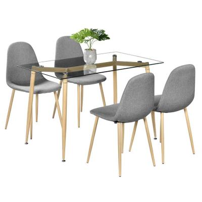 China K/D Durable Glass Dining Table and 4/6 Modern Dining Table Chairs Sets for sale