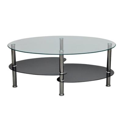 China New Modern Eco-friendly Design Low Price Glass Coffee Table With Round Shape 3 Layers Side Table For Living Room for sale