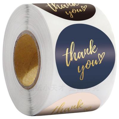 China 500 Waterproof Sheets - Roll Color Foil Stamping Thank You Stickers Stickers Come With Hands Gift Packaging Bags Decorative Sealed Takeaway for sale