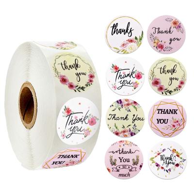 China 500 Waterproof Sheets - Roll Thank You Stickers Caterer Labels Sealed Packet Sealing Creative Holiday Decorations Baking Round for sale