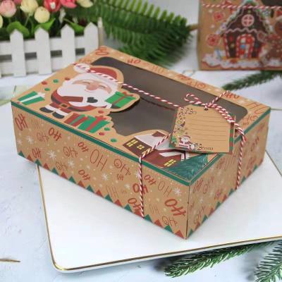 China Recycled Materials Candy Gift Box Corrugated Kraft Paper Box PVC Transparent Window for sale