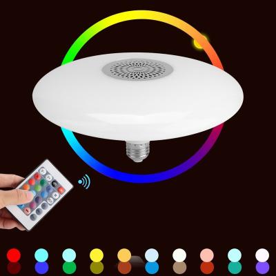 China Modern Hot Sale Explosive Led Lamp OEM ODM RGB Wireless Remote Control Speaker Colorful Music Bulb Lamp for sale