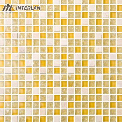 China Cheap Price Acid Resistant New Product Small Square Crystal Glass Mosaic Tile for sale