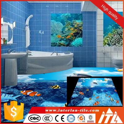 China Latest Design 3d Inkjet Mink 3d Tile Bathroom Ceramic Floor Tile Acid Resistant for sale