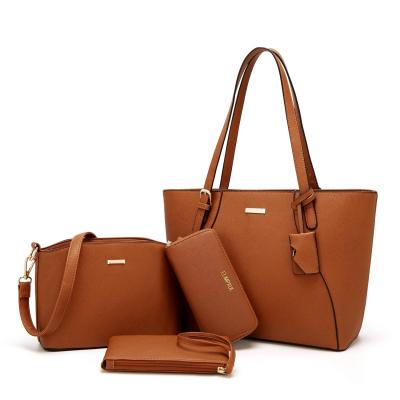 China Portable High Quality Women Leather Handbags New 4 PCS Set Luxury Female Cross - Body Coin Card Purse Travel Shopping Lady Shoulder Tote Bag for sale