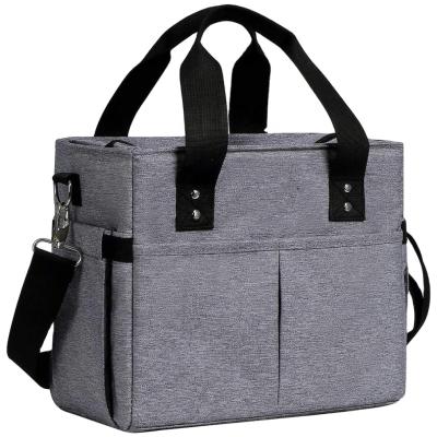 China Polyester Thermal Lunch Tote Bag for Women with Adjustable Strap Multi-Compartment Waterproof Portable Reusable Lunch Cooler Insulated Bags for sale