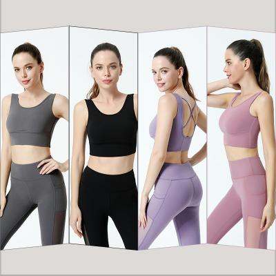 China 2021 Breathable Lightweight Sustainable Four Way Sports Yoga Seamless Crop Tops Bra for sale