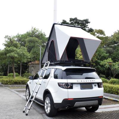 China Diagonal Bracing Type Hot Selling Diagonal Shell Semi-automatic Hard Hydraulic RTT 2 Person Cheap Car Roof Tent for sale