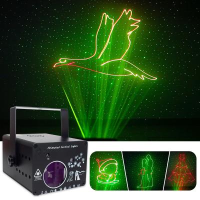 China Full Color Laser Disco 3D Theme Park Animation LED DJ Light Projector For Christmas Decoration Party Bar KTV Beam Stage Club Light for sale