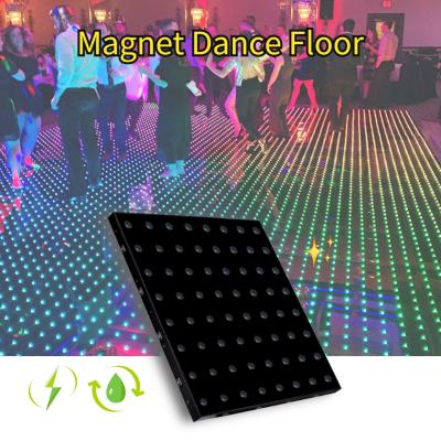 China Residential 8X8 Pixel Magnet Led Dance Floor Panel 3D Led Dance Floor Light 64 Dot Pixel LED Dance Floor System for sale