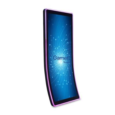 China 43 inch J curved advertising LED display casino gambling High brightlight widescreen monitor for sale