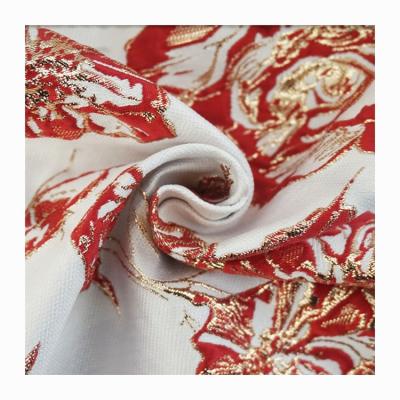 China 2022 Shrink-resistant Micro-stereoscopic flowers stripes puffed filigree woven yarn-dyed jacquard fabric for dress for sale