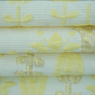 China New Design Shrink-Resistant Bunch Leaves Woven Foam Yarn Dyed Jacquard Metallic Fabric For Dress Fabric for sale