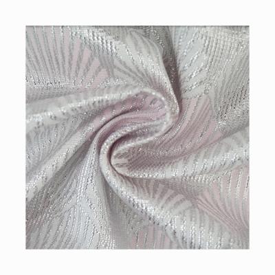 China Wholesale New Light Pink Flat Woven Filigree Decor Jacquard Fabric Shell Fan Shrink-Resistant For Dress for sale