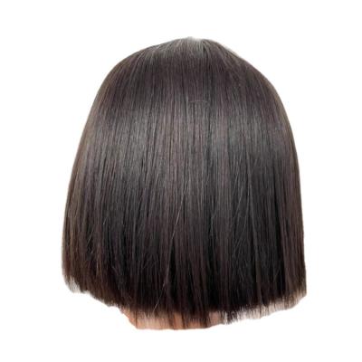 China Short Hair Straight Wigs Bone Double Drawn Straight Bob Wig Vendors Natural Black, 99j Color, Vietnamese Raw Blonde Color Hair Wig for sale