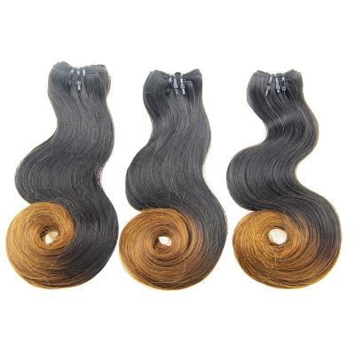 China Hot Selling Best Quality Funmi Hair Super Drawn Hair Double Wave Body Wave Ombre Color Full Cuticle T1B/4 Aligned Hair Extensions, Raw Virgin Hair Bundles for sale