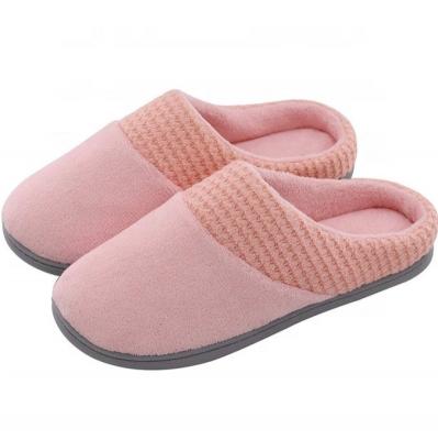 China Professional Anti-odor Supply Solid Color Ultra Durable Comfortable Ladies House Plush Indoor Adult Slippers for sale