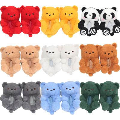 China Newest Lightweight Promotional Super Warm Cute Kids Toddler Teddy Bear Frozen Slippers For Kids for sale