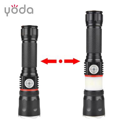 China Aluminum Alloy Zoomable COB Side Light T6 Industrial Portable Rechargeable Magnet Led Flashlight For Work for sale