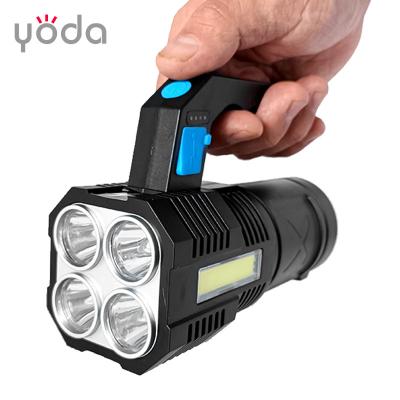 China Industrial Portable Plastic Side USB Rechargeable Cheap Handheld Torch USB COB Flash Light for sale