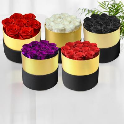 China Handmade Fresh Valentine's Day Real Eternal Roses Preserved Roses Box For Valentine Day Wedding Mother Day Birthday for sale