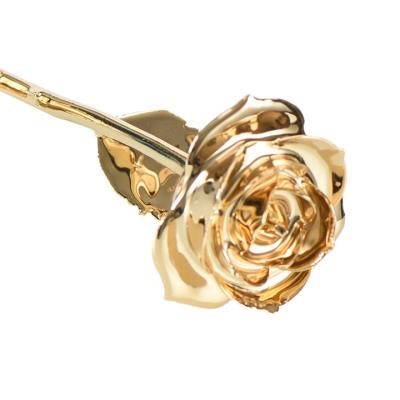 China 2021 Good Quality Lasting Valentine's Day Gift 24k Gold Plated Flower Romantic Artificial Rose for sale