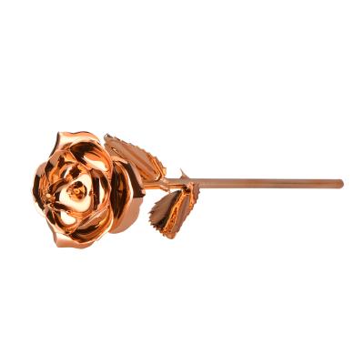 China China Wholesale Supplier Wholesale Gift Roses Dipped Long Stem Dipped 24k Gold Artificial Rose Flowers For Valentine's Day Gifts And Beauty for sale