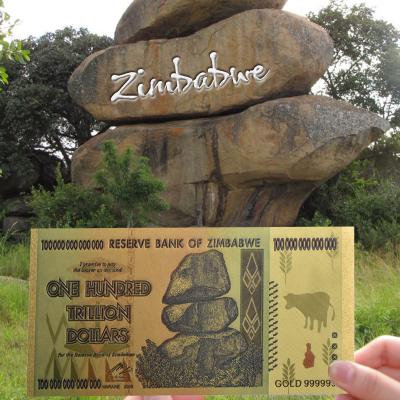 China Other New Product Copy Souvenir Banknotes To Print One Hundred Trillion Dollars Gold Colorful Collection Zimbabwe 999 Banknote for sale