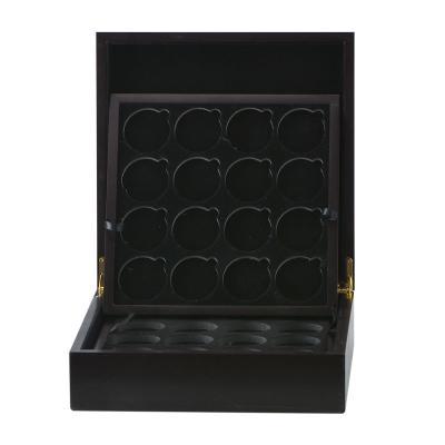 China China Factory Design New 64 Handmade High Quality Wooden Showcase Commemorative Coin Storage Box For Sale for sale