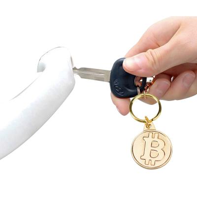 China OEM service durable private custom bitcoin coin metal gold key chain key chain for gifts for sale