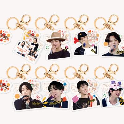 China 2022 Wholesale Plastic Bangtan Boys CLEARANCE TODANCE ON Kpop Acrylic Idol STAGE Key Chain Keychain for sale