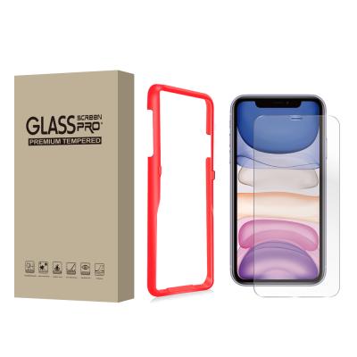 China Mobile Phone Amazon 9H Transparent For iPhone 11 Pro View Max Screen Protector With Installation Tempered Glass Screen Protector For iPhone 11 for sale