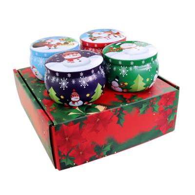 China Christmas Gift Birthday Party Wedding Merry Christmas Gift Box Tree Inside Scented Soy Candle Tin Customized Ornaments With Crystals Essential Oil for sale