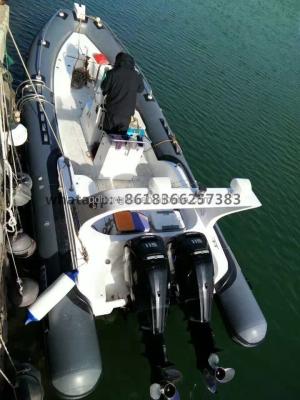 China PVC CE ecrtificate RIB760 fiberglass boat luxury yacht for sale for sale