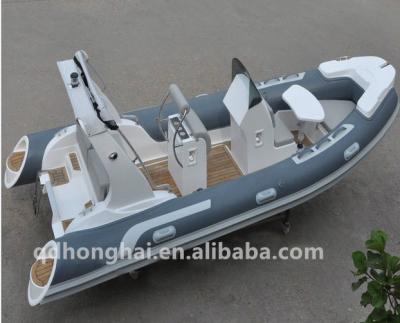 China PVC RIB520 Inflatable Fishing Boat Rigid Hull Fiberglass Inflatable Yacht Boat for sale