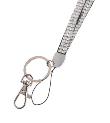 China Durable Bling Crystal Rhinestones Leather Neck Strap Lanyard For ID Badge Keys for sale