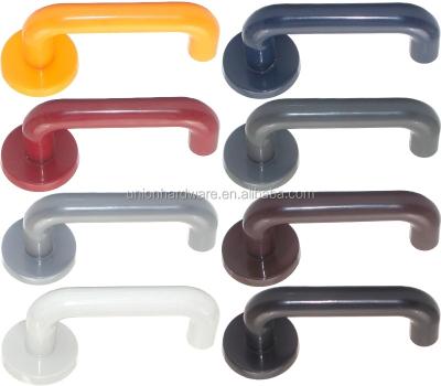 China European modern U shape plastic door handle of the door with escutcheon, door pull handle for sale