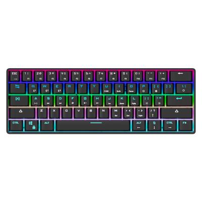 China Black Anti-ghosting Stardigital 61 Keys Switch 16 Million Colors RGB Dual Mode Win/MaOS/Lin System Computer Keyboard for sale