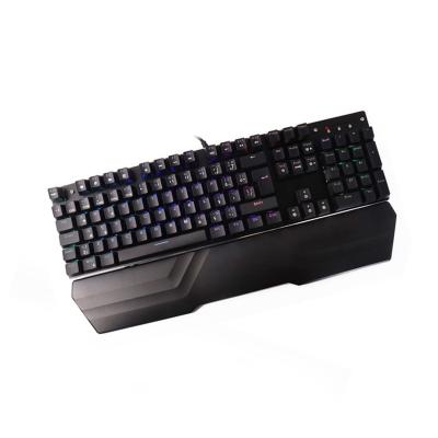 China Anti-ghosting polcd 104 keys blue switch 1600 million colors RGB N-key rollover wired mechanical keyboard for sale