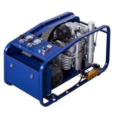 China 3 Stages Good Quality 300bar 4KW 4500psi PCP Lubricated Electric Air Compressor For Diving for sale