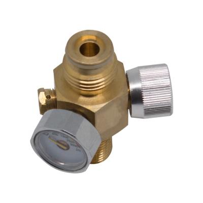 China Durable High Performance Electroplate Paintball CO2 Tank Valve With On/Off And M18x1.5 Gauge Thread for sale