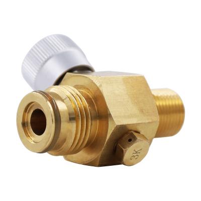 China Durable High Pressure CO2 Tank Paintball Valve On/Off Thread 5/8-18UNF To G1/2-14 for sale