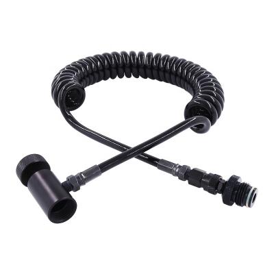 China Corrugated Paintball Hose G1/2 Durable Remote Black Hose Communication Hose High Pressure Reel CO2 Hose for sale