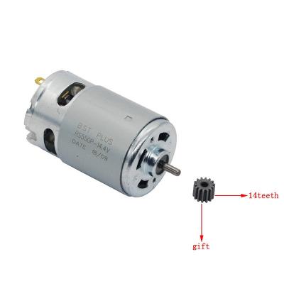 China high quality dc brush drill motor 57mm length metal drip proof 13 teeth motor 14.4v for sale