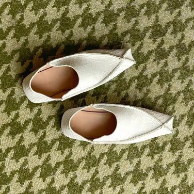 China Other of the New Two Grandma's Shoes Wear Step A-Line Square-toed Lazy Soft Leather Polka Dot Flat Shoes for sale