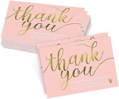 China Custom Hot Sale Custom Logo Professional Printing Card Gold Foil Stamp Matte Thank You Card Custom Hot Graphic For My Small Business for sale