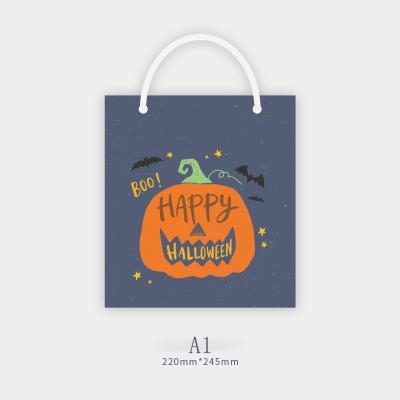 China Cheap Recyclable Halloween Paper Bags Pumpkin Ghost Gift Storage Bag 4 Types Small Paper Bags for sale