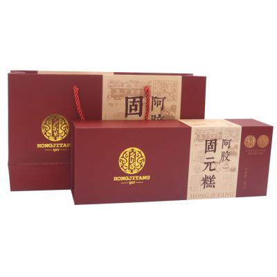 China Color Print Low Price Medicine Gift Paper Box Recyclable Donkey-Skin Gelatin Cardboard Customized Gift Box Health Care Product Box for sale