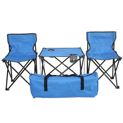 China Modern High Quality Camping Chair Set For Beach Picnic 2 Chairs Folding Camping Table Chair Set for sale