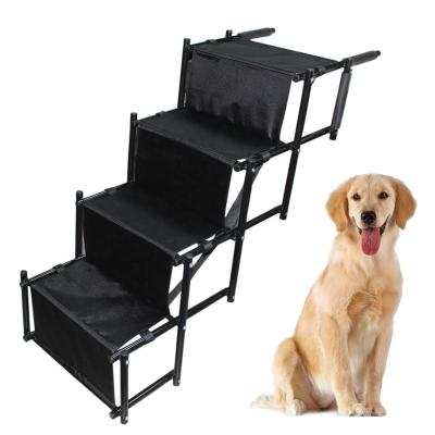 China Travel Durable Fabric Material Outdoor Dog Ladder Step, Beautiful Outdoor And Indoor Use Dog Cat Ladder Steel Frame Dog Stairs for sale